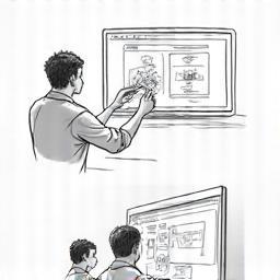 Sketching and wireframing illustration