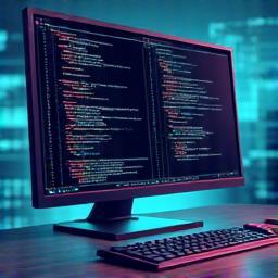 Coding on a screen illustration
