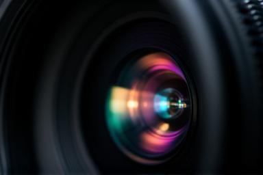 Camera lens close up